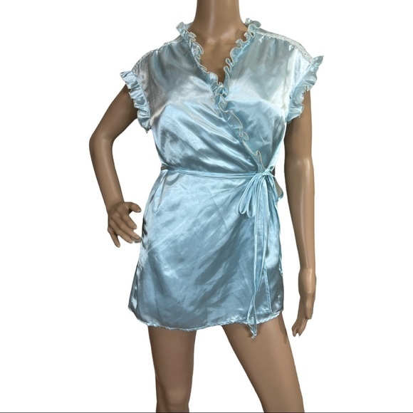 SECRET TREASURES NIGHTGOWN ROBE PAJAMA SET LIGHT BLUE SIZE S - Picture 3 of 11